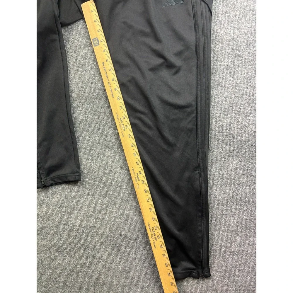 Adidas Track Pants Mens Large Black Regular Fit Tapered Ankle Zip Joggers